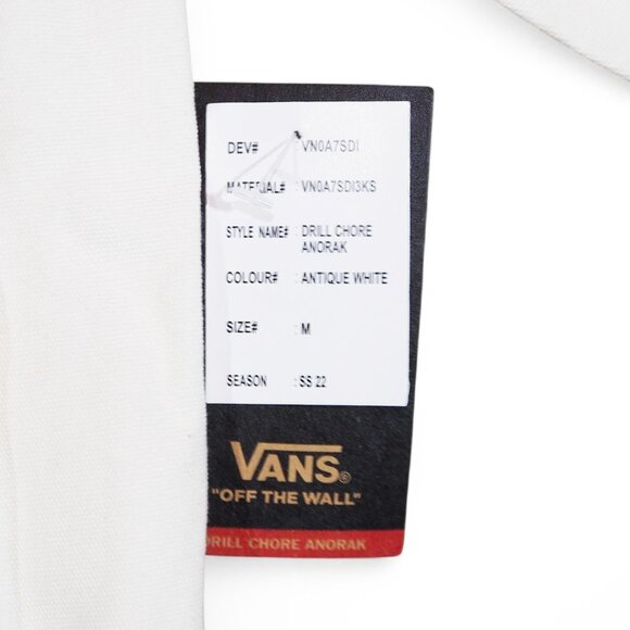 Vans Drill Chore Anorak Quarter Zip Antique White Men's M VN0A7SDI - Picture 5 of 10